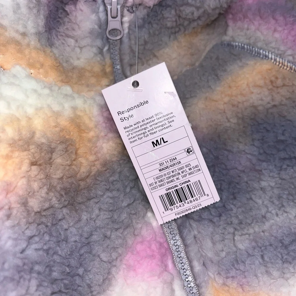 Plush Lavender Multi-Color Sherpa Zip Hoodie - Women - Picture 10 of 11